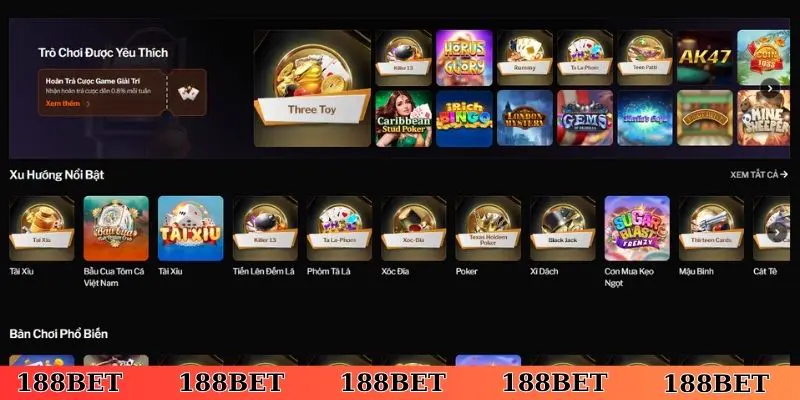 Những trải nghiệm đỉnh cao khi chơi game bài 188Bet